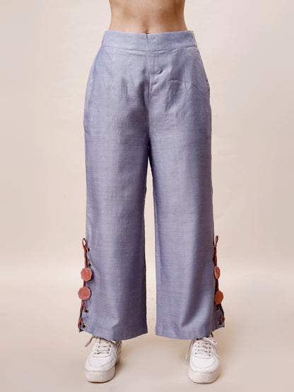 Eyelet Detail straight Pants