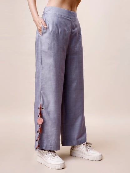 Eyelet Detail straight Pants