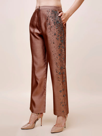 Embroidered straight pants