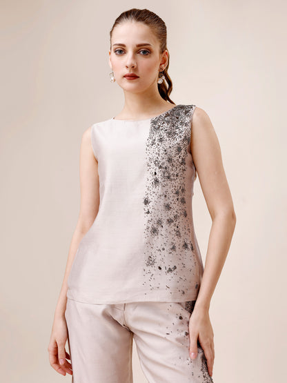 Edged sleeveless top