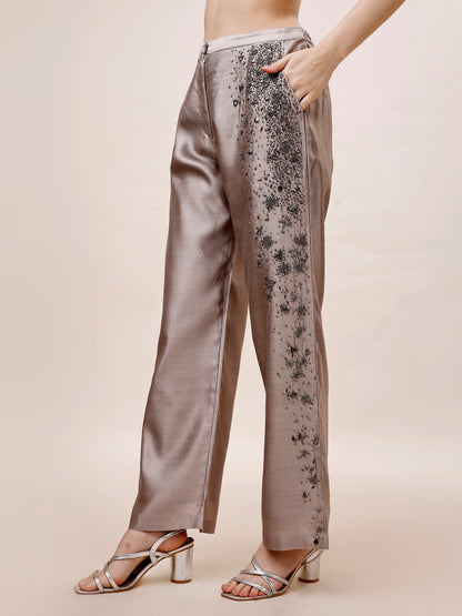 Embroidered straight pants