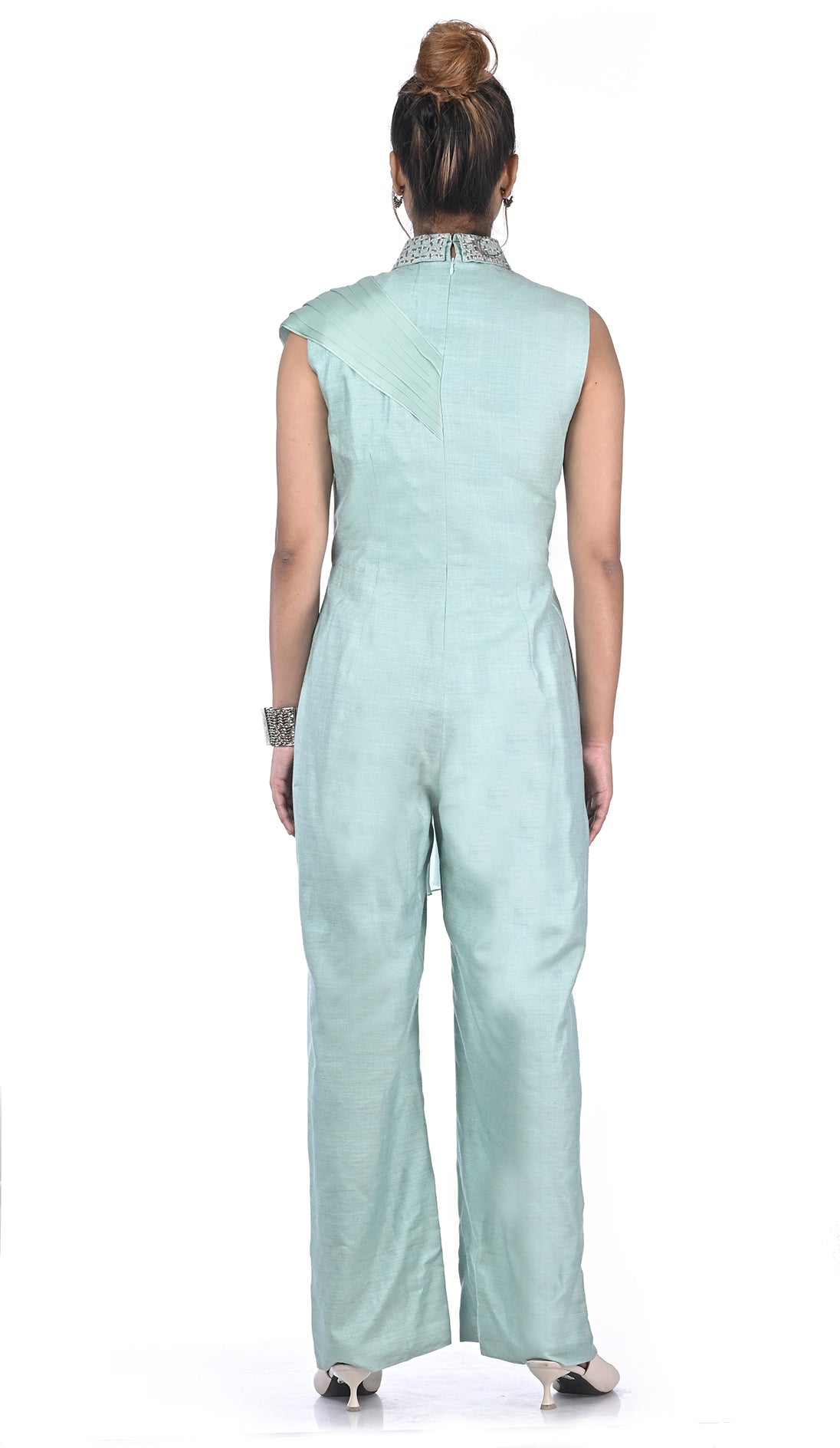 Jumpsuit with pleated Organza